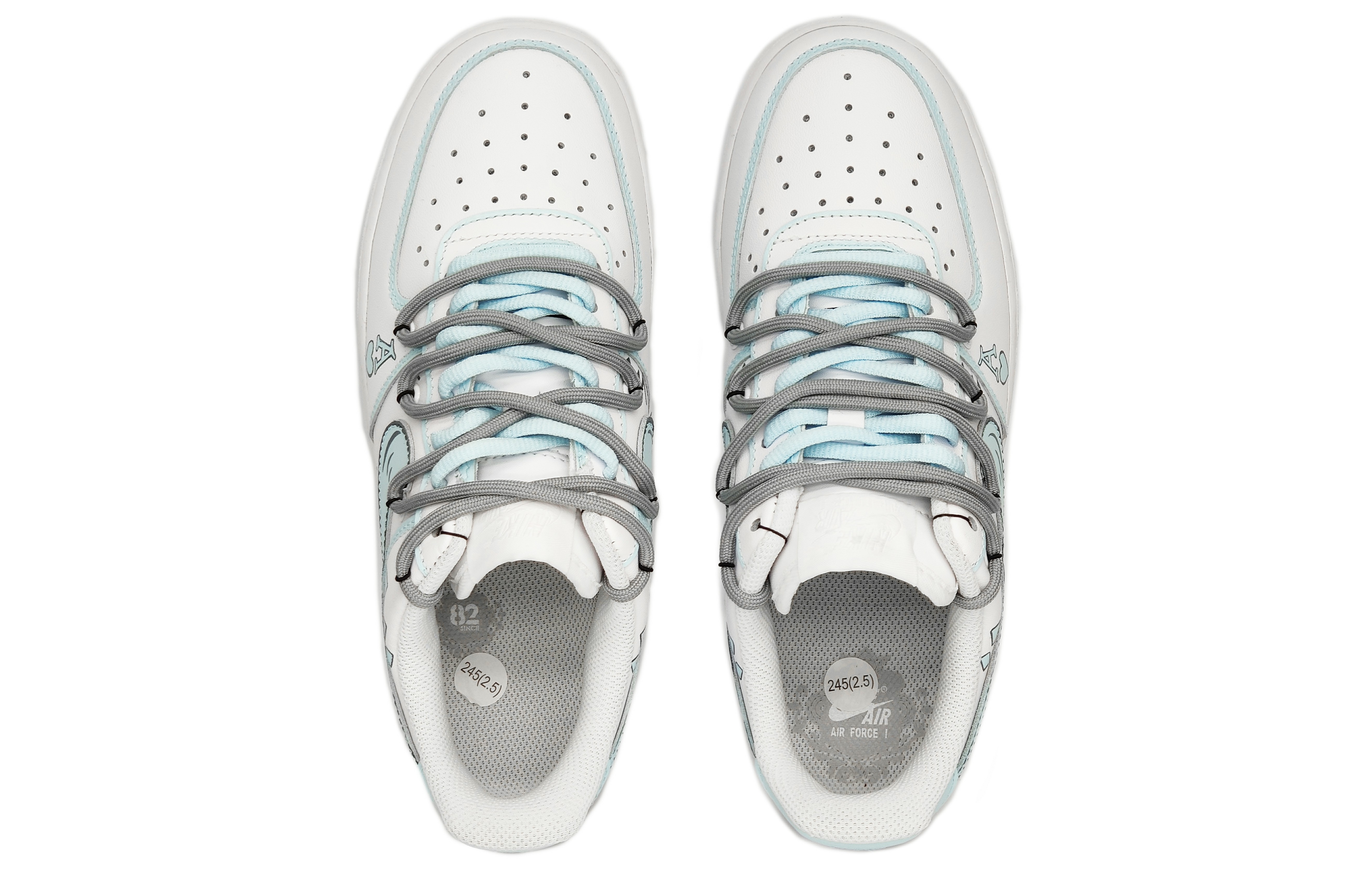 Shop (W) [Kasut Custom] Nike Air Force 1 Rendah 'Hari Mei Anime Poker' DH2920-111(TeamA-AF1扑克蓝白S-BOX)