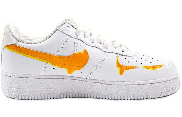 【定制球鞋】Nike Air Force 1 Low Triple White 空軍一號 融化塗鴉 低幫 板鞋 女款 白橙 Order 【定制球鞋】Nike Air Force 1 Low Triple White 空軍一號 融化塗鴉 低幫 板鞋 女款 白橙
