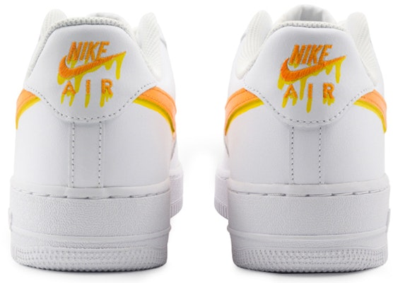 【定制球鞋】Nike Air Force 1 Low Triple White 空軍一號 融化塗鴉 低幫 板鞋 女款 白橙 Purchase 【定制球鞋】Nike Air Force 1 Low Triple White 空軍一號 融化塗鴉 低幫 板鞋 女款 白橙