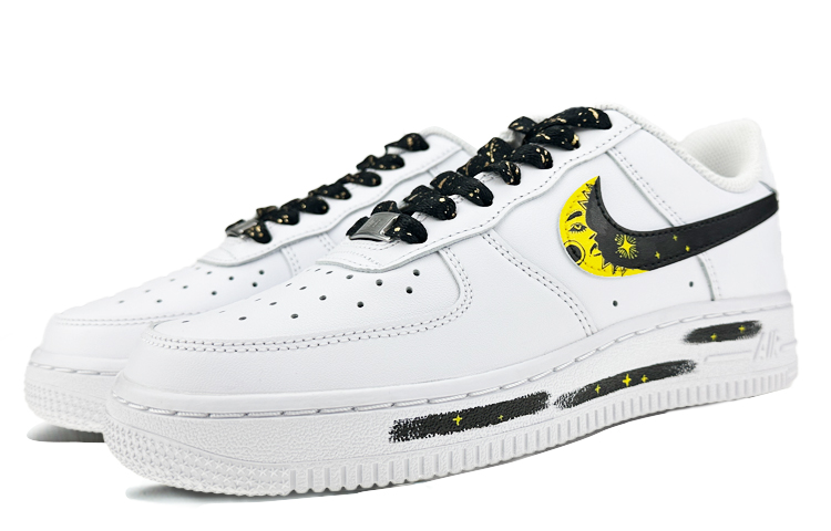 [Custom Shoes] (W) Nike Air Force 1 Low 'Minimalist Greek Moon - Black Yellow' 圖 3