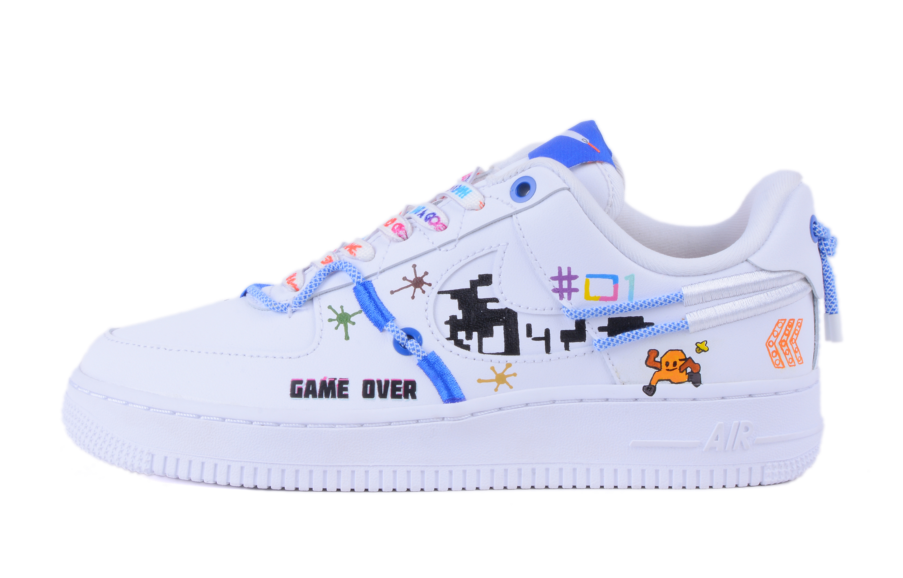 Buy (W) Zapatillas Nike Air Force 1 Low 'Combinación Negro Blanco Amarillo' DH4408-100(Team42-女款潮流电玩黑白黄)