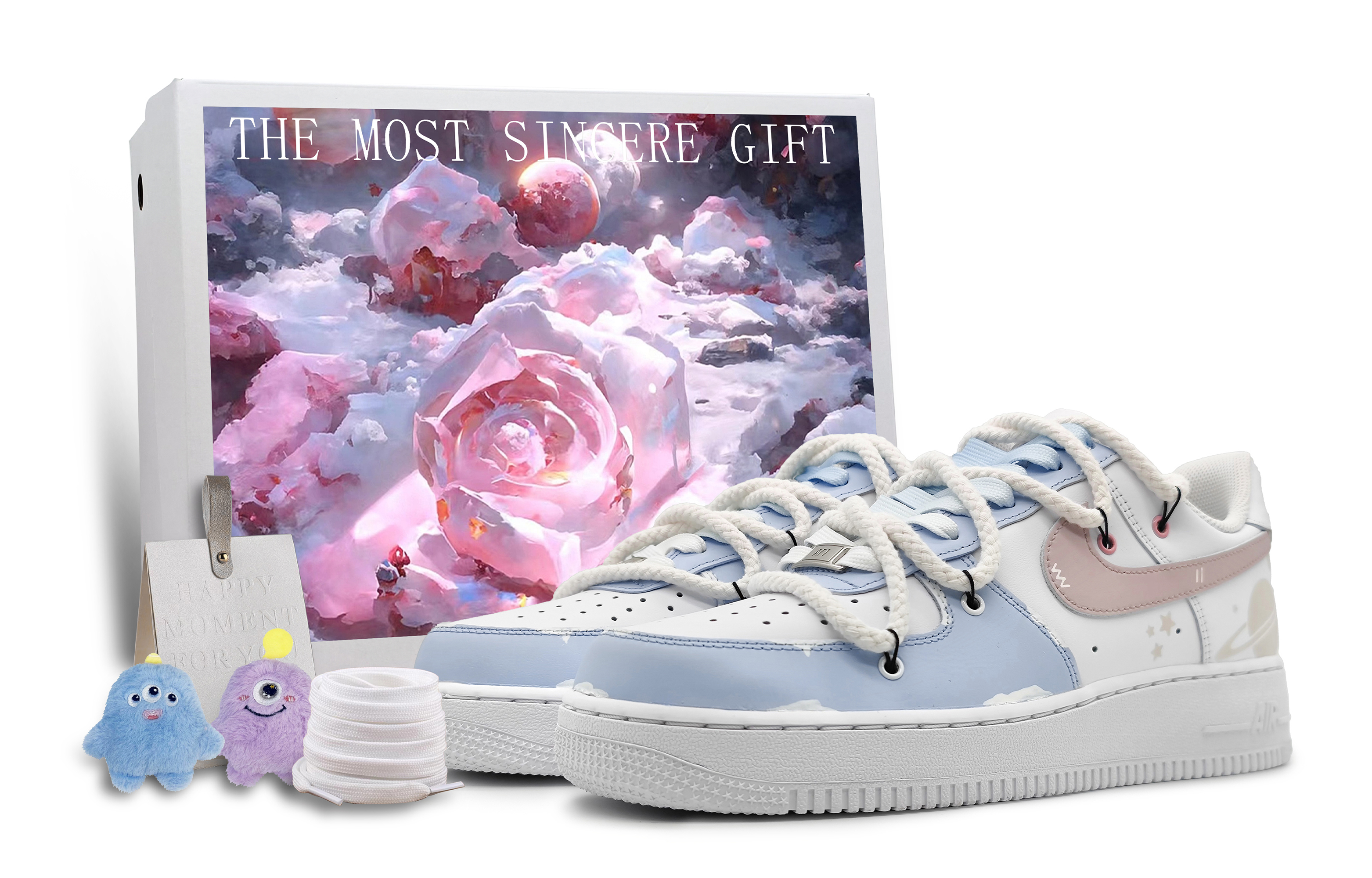 Buy (W) [Sepatu Kustom] Nike Air Force 1 Rendah 'Morandi Dream Star Lavender' DH2920-111(Team16-初恋星球浅紫解构礼BX)
