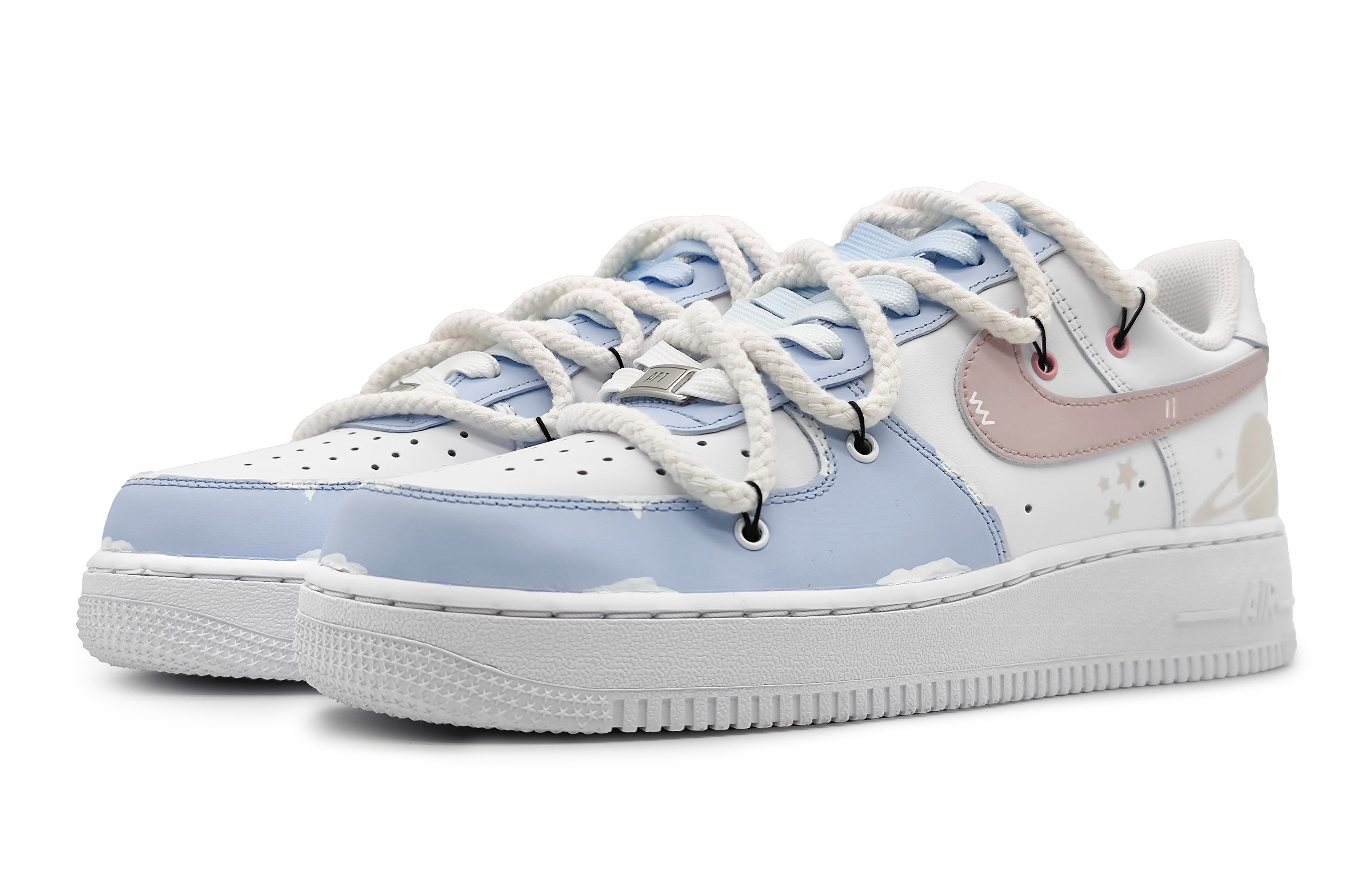 Shop (W) [Sepatu Kustom] Nike Air Force 1 Rendah 'Morandi Dream Star Lavender' DH2920-111(Team16-初恋星球浅紫解构礼BX)