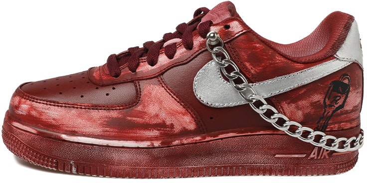 custom-shoes-women-nike-air-force-1-low-nanjing-lock-red-silver