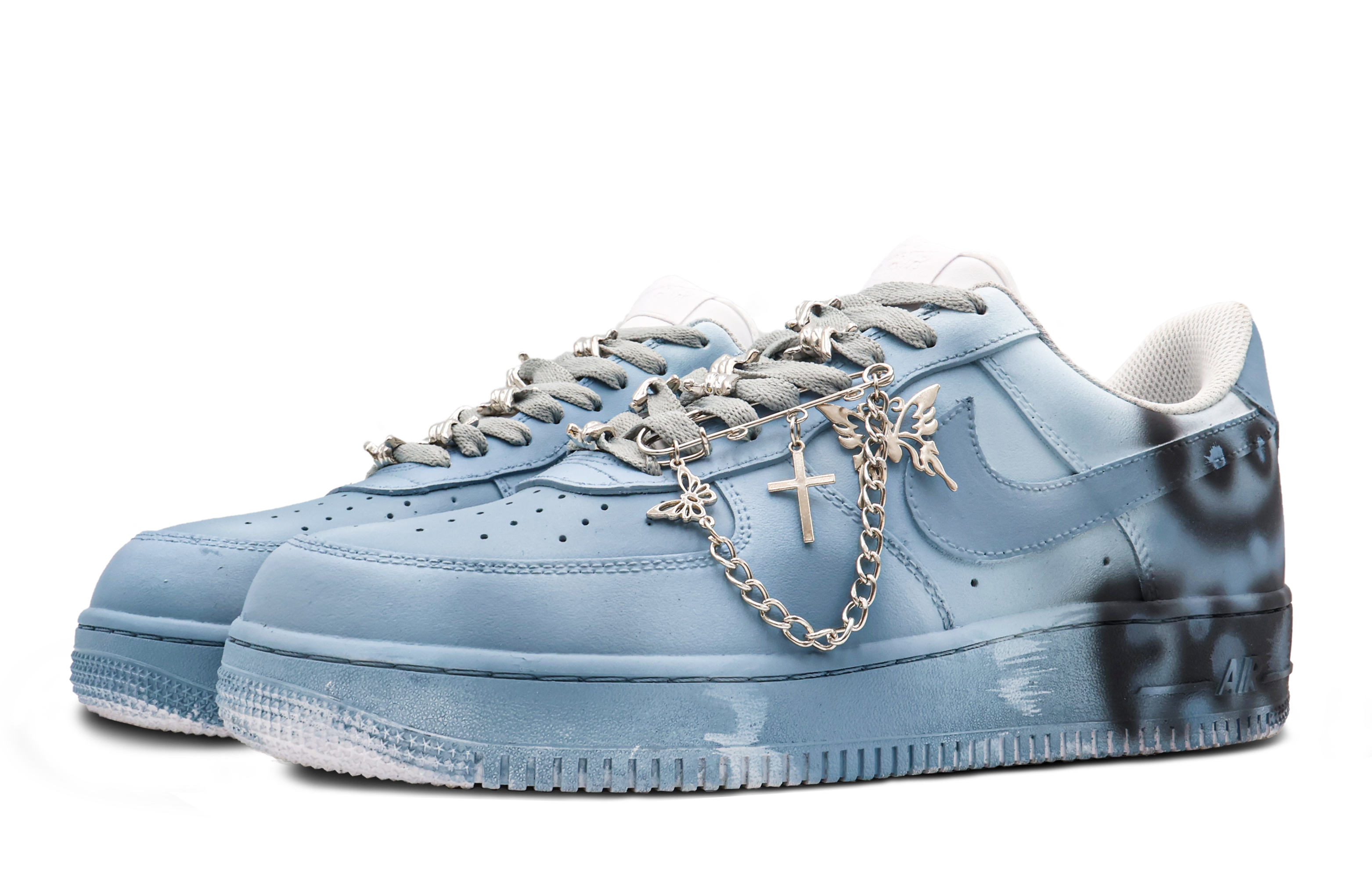 Lookbook (W) Nike Air Force 1 Low "Navy Rock Punk Y2K" (Personalizadas) DD8959-100(Team53-女款摇滚朋克S-BOX)