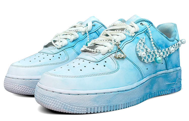 Lookbook (W) ナイキ AF1 ロー "オーシャンワールド・ライトブルーパール" (カスタム) DD8959-100(TeamFour-女款水蓝珍珠QD)