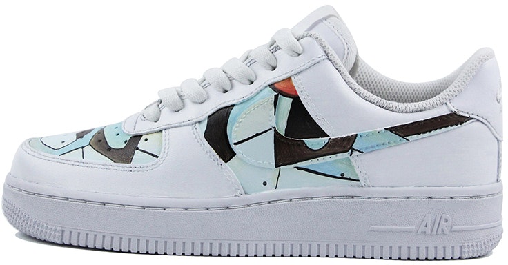 custom-shoes-women-nike-air-force-1-low-oil-painting-art-graffiti-white-blue