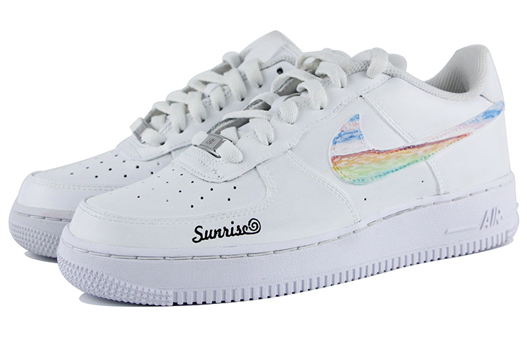 [Custom Shoes] (W) Nike Air Force 1 Low 'Oil Painting Graffiti White-Red-Yellow' 圖 3