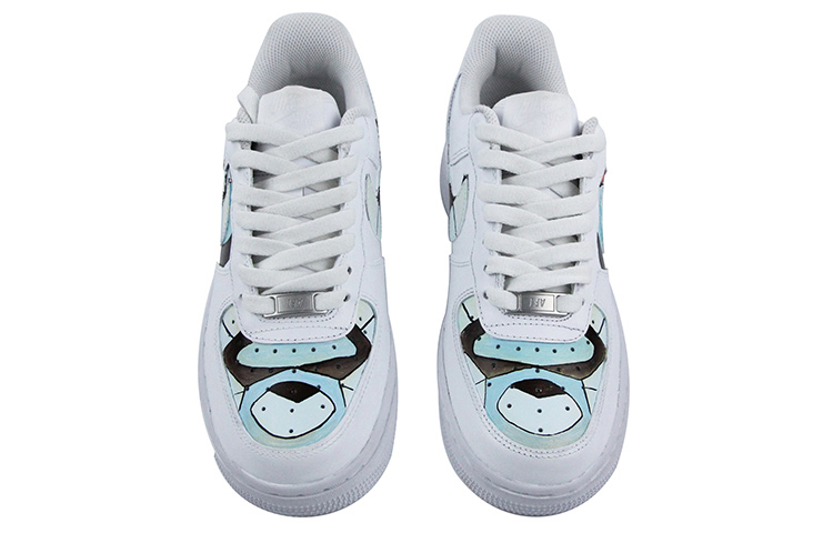 Shop (W) [Sepatu Custom] Nike Air Force 1 Low 'Lukisan Grafiti Putih Biru' DD8959-100(Team39-AMY18蓝白)