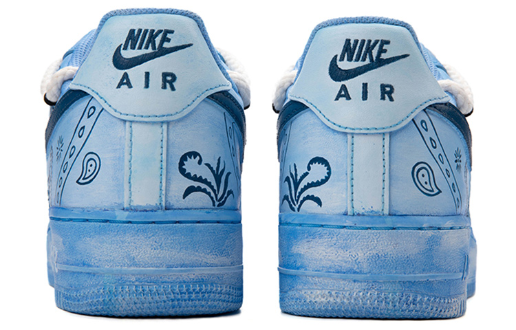 Shop (W) [定制鞋款] 耐克空军一号低帮 '佩斯利蓝黑' DD8959-100(Team18-AF1女蓝黑腰果花)