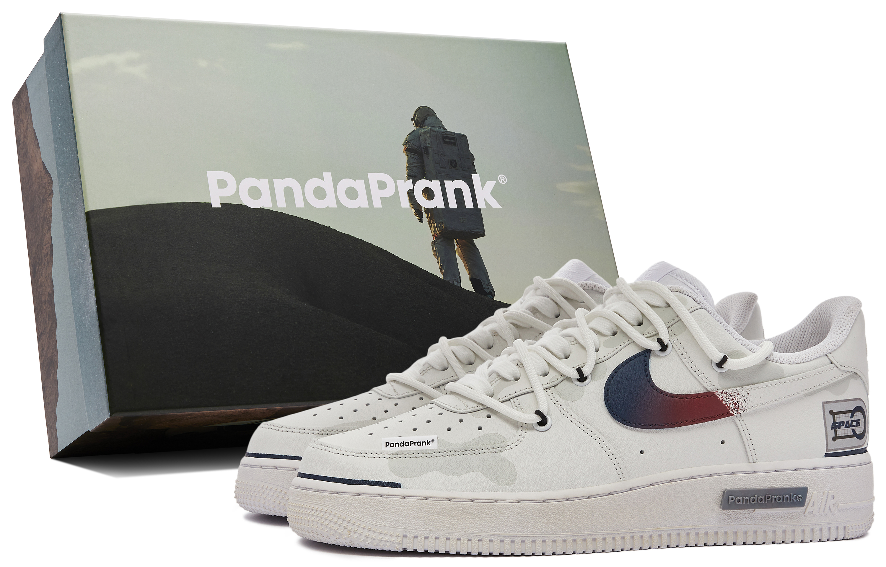 Buy 【訂製球鞋】Nike Air Force 1 Low 神秘熊貓 宇宙探索 穿越星際 流行百搭 解構 低筒 板鞋 女款 米白