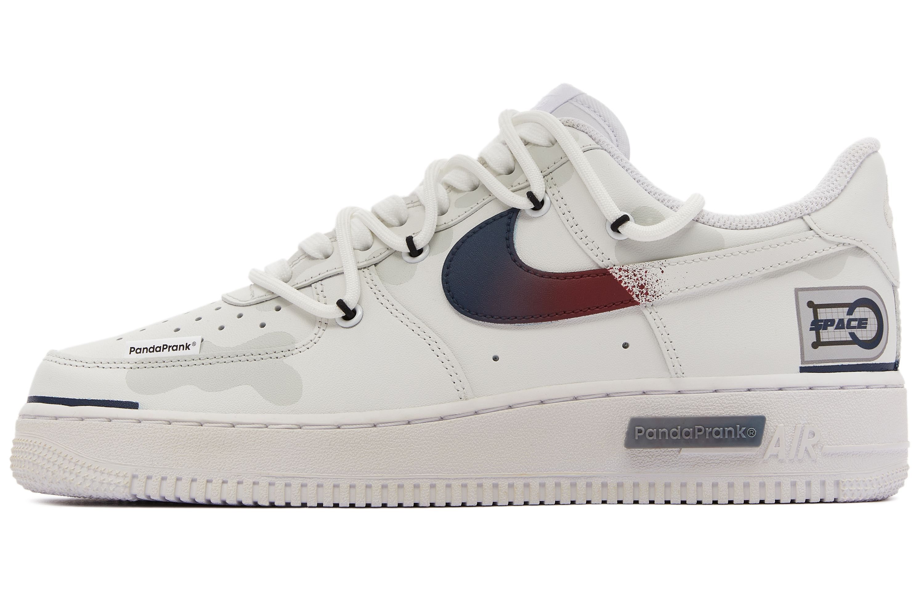 Order 【訂製球鞋】Nike Air Force 1 Low 神秘熊貓 宇宙探索 穿越星際 流行百搭 解構 低筒 板鞋 女款 米白