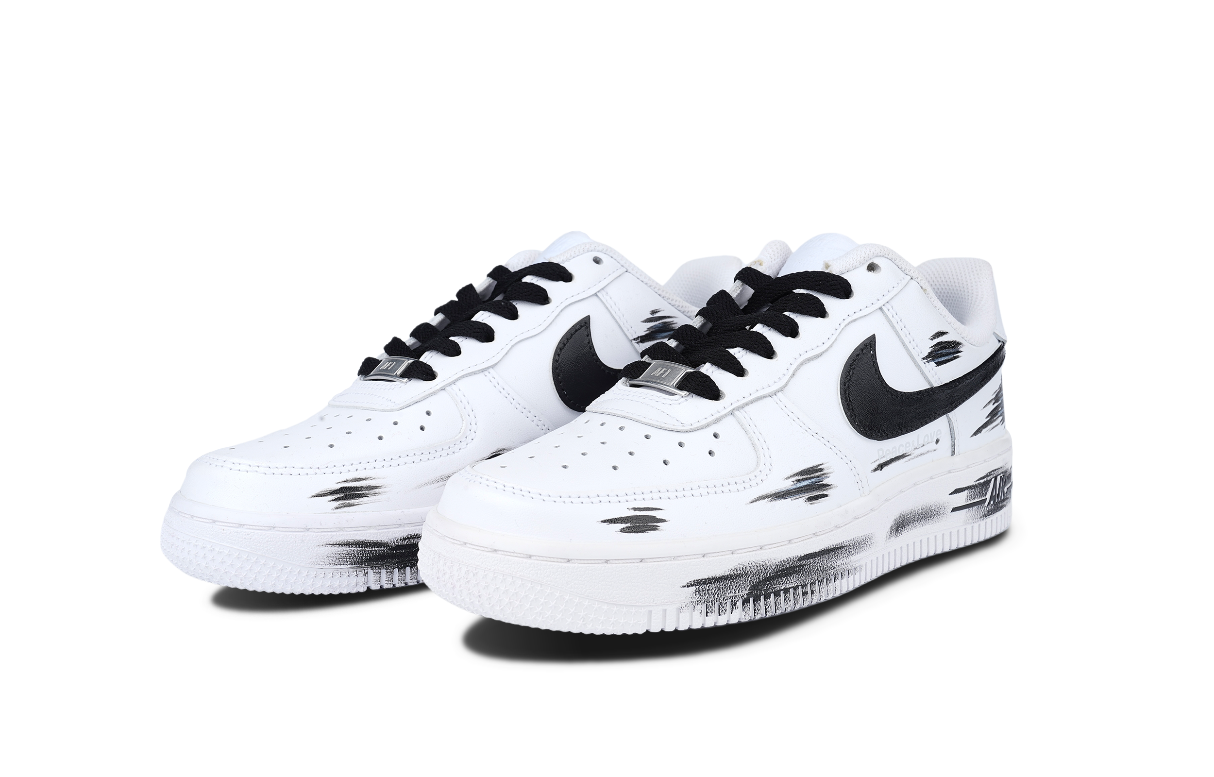 [Custom Shoes] (W) Nike Air Force 1 Low 'Panda Distressed' 圖 3