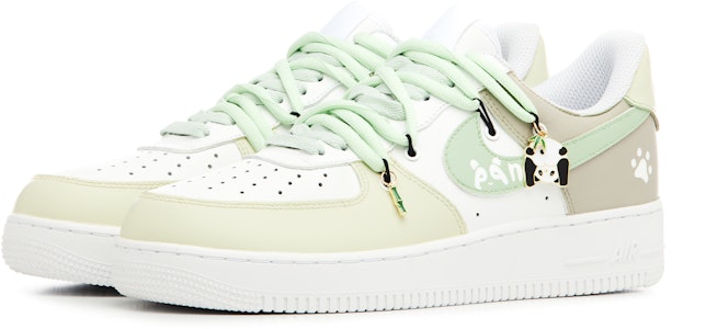 【定制球鞋】 Nike Air Force 1 Low 小熊貓 熊貓 竹子 馬卡龍 低筒 板鞋 女款 黃綠 Lookbook 【定制球鞋】 Nike Air Force 1 Low 小熊貓 熊貓 竹子 馬卡龍 低筒 板鞋 女款 黃綠