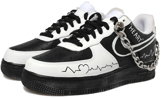 (W) 【カスタムシューズ】(女性用) ナイキ エア フォース 1 ロー 'パンダ OKHR' DD8959-100(Team拾玖-心电图女S-BOX) Shop (W) 【カスタムシューズ】(女性用) ナイキ エア フォース 1 ロー 'パンダ OKHR' DD8959-100(Team拾玖-心电图女S-BOX)