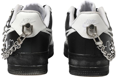 【訂製球鞋】 Nike Air Force 1 Low 空軍一號 OKHR 熊貓配色 鏈條 愛心 心電圖 情侶 字母 禮物 低幫 板鞋 女款 黑白 Details for 【訂製球鞋】 Nike Air Force 1 Low 空軍一號 OKHR 熊貓配色 鏈條 愛心 心電圖 情侶 字母 禮物 低幫 板鞋 女款 黑白