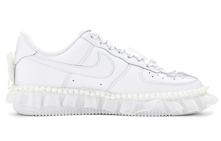 [Custom Shoes] (W) Nike Air Force 1 Low 'Pearl Lace Butterfly White Dress' 圖 2