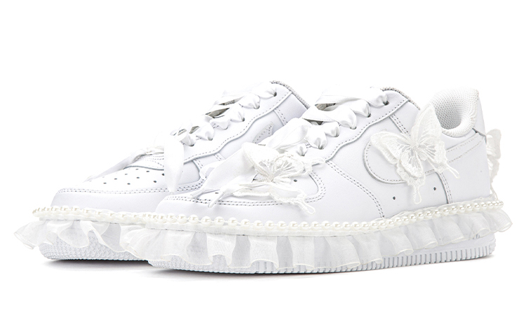 [Custom Shoes] (W) Nike Air Force 1 Low 'Pearl Lace Butterfly White Dress' 圖 3
