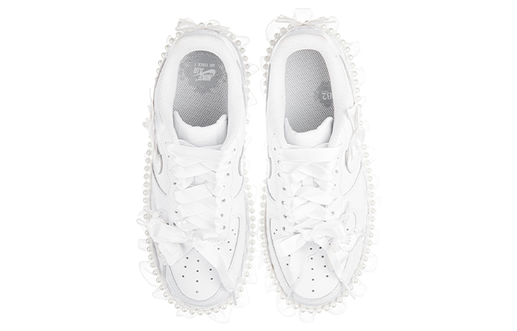 [Custom Shoes] (W) Nike Air Force 1 Low 'Pearl Lace Butterfly White Dress' 圖 4