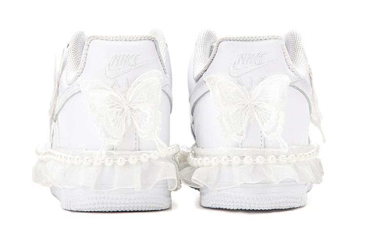 [Custom Shoes] (W) Nike Air Force 1 Low 'Pearl Lace Butterfly White Dress' 圖 5