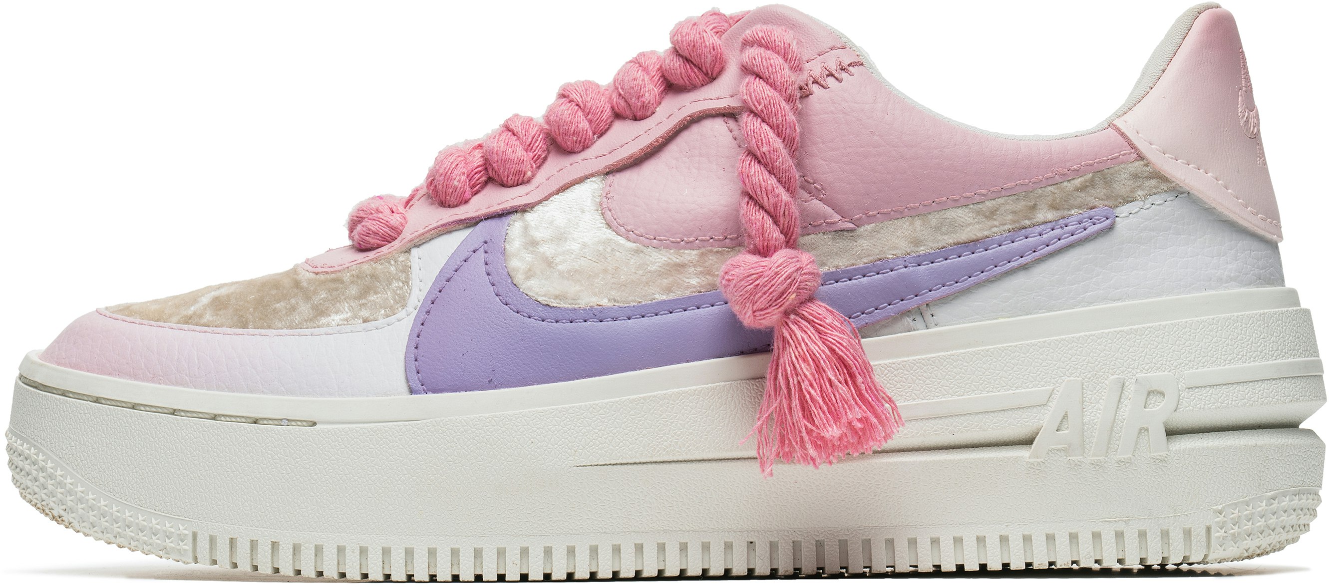 custom-shoes-women-nike-air-force-1-low-pink-velvet