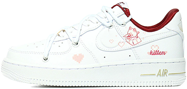 custom-shoes-women-nike-air-force-1-low-pink-box-kitten-cute-pet