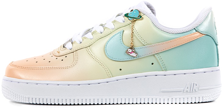 custom-shoes-women-nike-air-force-1-low-pink-green-leaf-gradient