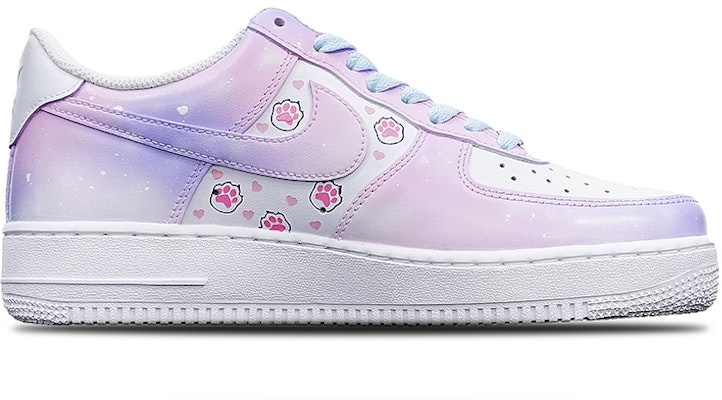 【定制球鞋】Nike Air Force 1 Low "Triple White" 空军一号 Vibe風 手繪噴繪 愛心貓爪 520情人節主題 限量100雙送特殊鞋盒 復古 休閒 低幫 板鞋 女款 粉紅紫漸變 Order 【定制球鞋】Nike Air Force 1 Low "Triple White" 空军一号 Vibe風 手繪噴繪 愛心貓爪 520情人節主題 限量100雙送特殊鞋盒 復古 休閒 低幫 板鞋 女款 粉紅紫漸變