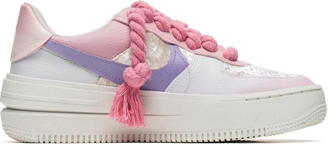 【客製球鞋】Nike Air Force 1 Low 絲絨少女 簡約百搭 特殊鞋帶 防滑耐磨 低筒 休閒板鞋 女款 粉紫 Order 【客製球鞋】Nike Air Force 1 Low 絲絨少女 簡約百搭 特殊鞋帶 防滑耐磨 低筒 休閒板鞋 女款 粉紫