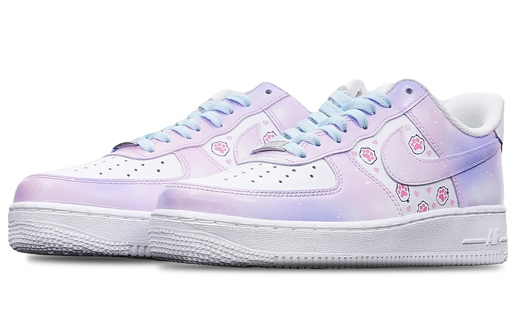 [Custom Shoes] (W) Nike Air Force 1 Low 'Pink Purple Gradient Heart Cat Paw' 圖 3