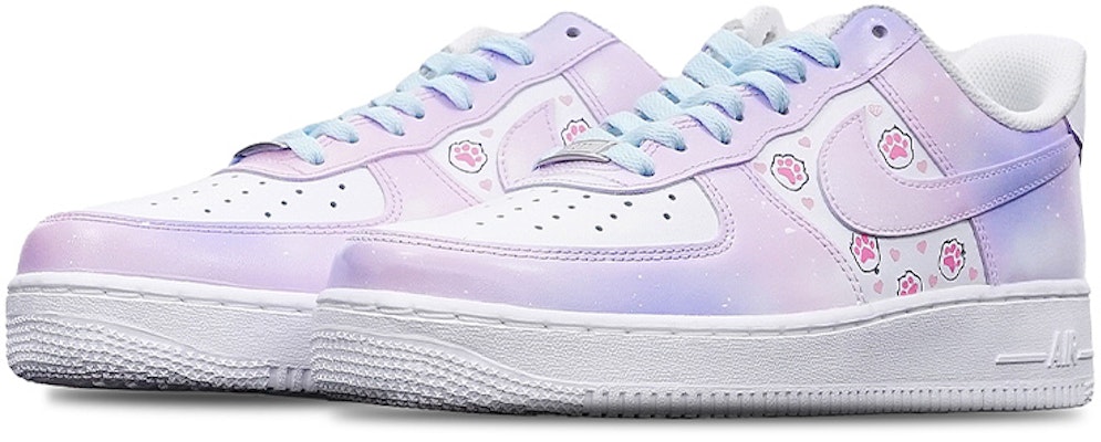 【定制球鞋】Nike Air Force 1 Low "Triple White" 空军一号 Vibe風 手繪噴繪 愛心貓爪 520情人節主題 限量100雙送特殊鞋盒 復古 休閒 低幫 板鞋 女款 粉紅紫漸變 Lookbook 【定制球鞋】Nike Air Force 1 Low "Triple White" 空军一号 Vibe風 手繪噴繪 愛心貓爪 520情人節主題 限量100雙送特殊鞋盒 復古 休閒 低幫 板鞋 女款 粉紅紫漸變
