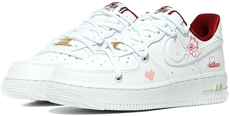 【訂製籃球鞋】Nike Air Force 1 Low 粉盒小貓 萌寵出擊 防滑減震 低筒 板鞋 女款 白色 Lookbook 【訂製籃球鞋】Nike Air Force 1 Low 粉盒小貓 萌寵出擊 防滑減震 低筒 板鞋 女款 白色