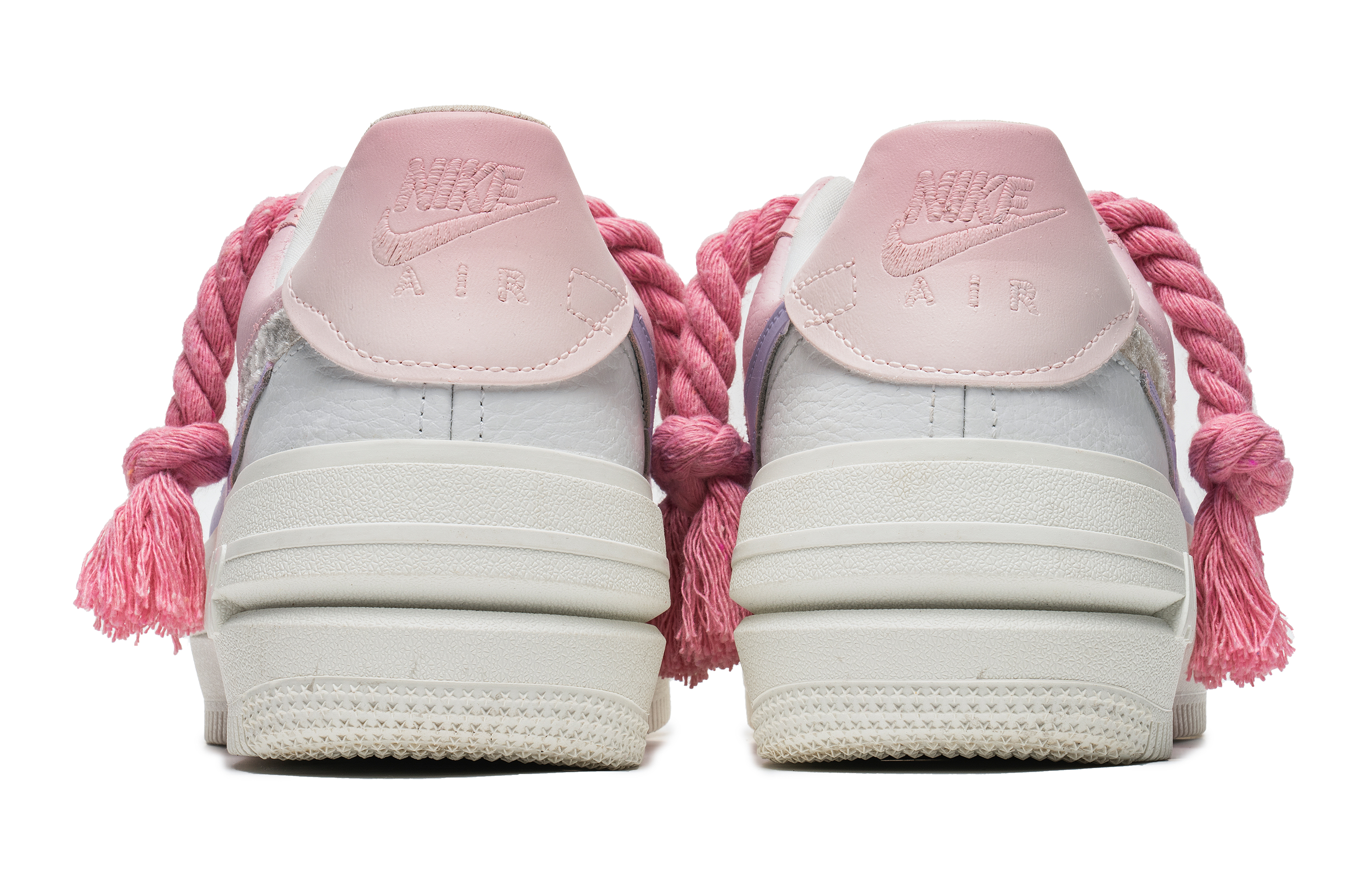 Shop 【客製球鞋】Nike Air Force 1 Low 絲絨少女 簡約百搭 特殊鞋帶 防滑耐磨 低筒 休閒板鞋 女款 粉紫