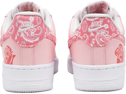 (W) ナイキ エア フォース 1 ロー 'ピンク ペイズリー ローズ' (女性用・カスタムシューズ) FD1448-664(Teamp-玫瑰腰果花) Details for (W) ナイキ エア フォース 1 ロー 'ピンク ペイズリー ローズ' (女性用・カスタムシューズ) FD1448-664(Teamp-玫瑰腰果花)