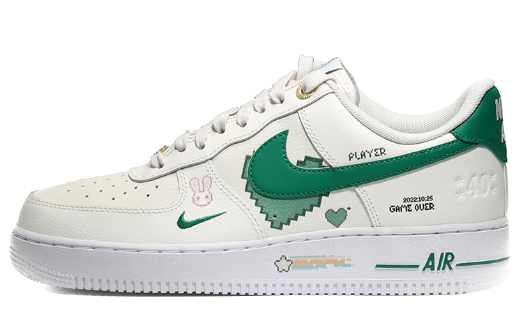 Buy (W) [Kasut Custom] Nike Air Force 1 Rendah 'Pixel Heart-Putih Hijau' DQ7582-101(Team10-像素爱心QD）