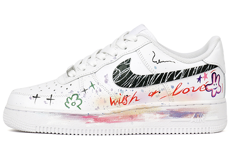 Buy (W) Zapatillas Nike Air Force 1 Low 'Playful Street Negro Blanco' DD8959-100(Team拾柒-女款权志龙涂鸦2板鞋)