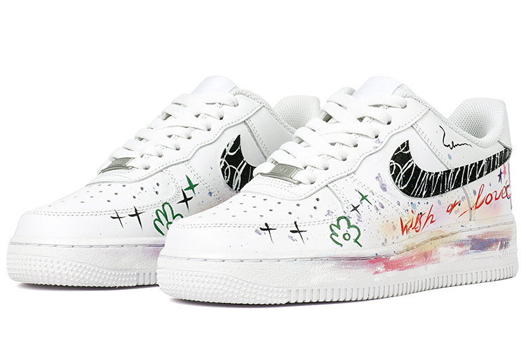 Lookbook (W) Zapatillas Nike Air Force 1 Low 'Playful Street Negro Blanco' DD8959-100(Team拾柒-女款权志龙涂鸦2板鞋)