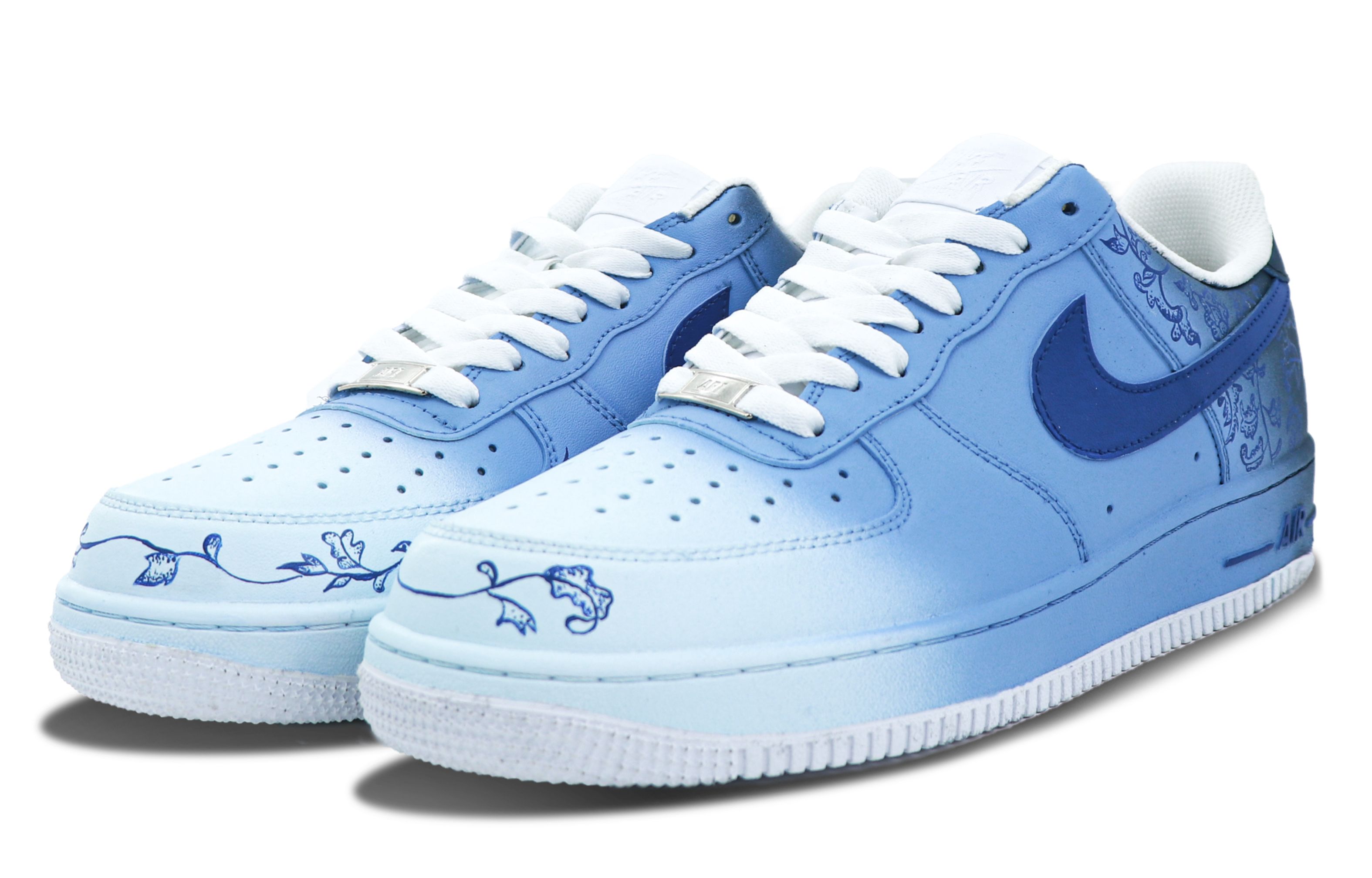 Shop (W) [Sepatu Custom] Nike Air Force 1 Low 'Porcelain Gradient' DD8959-100(Team147-青花瓷)
