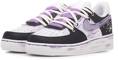 【訂製球鞋】Nike Air Force 1 Low 紫墨流星雨 做舊 渐变 星空 流星 低筒 板鞋 女款 黑紫 Lookbook 【訂製球鞋】Nike Air Force 1 Low 紫墨流星雨 做舊 渐变 星空 流星 低筒 板鞋 女款 黑紫