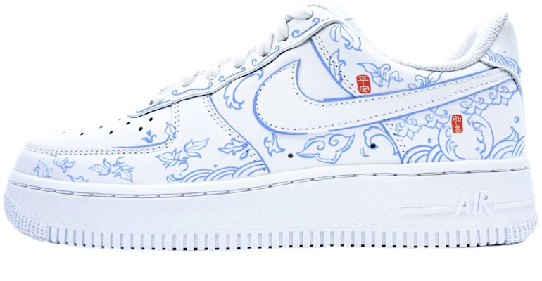 【訂製球鞋】Nike Air Force 1 Low 青花瓷系列 國潮復古 塗鴉 防滑耐磨 低幫 板鞋 女款 白藍 Buy 【訂製球鞋】Nike Air Force 1 Low 青花瓷系列 國潮復古 塗鴉 防滑耐磨 低幫 板鞋 女款 白藍