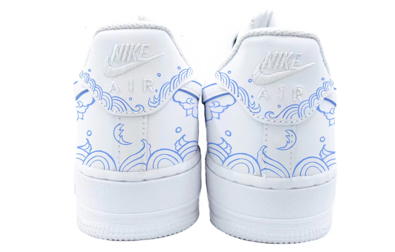 Purchase 【訂製球鞋】Nike Air Force 1 Low 青花瓷系列 國潮復古 塗鴉 防滑耐磨 低幫 板鞋 女款 白藍
