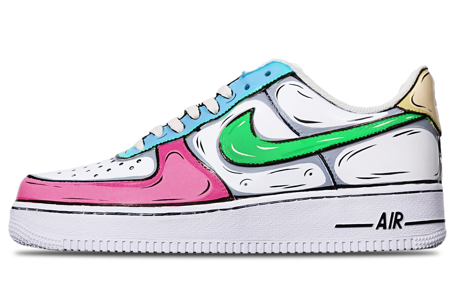 [Custom Shoes] (W) Nike Air Force 1 Low 'Red Blue Yellow Anime'