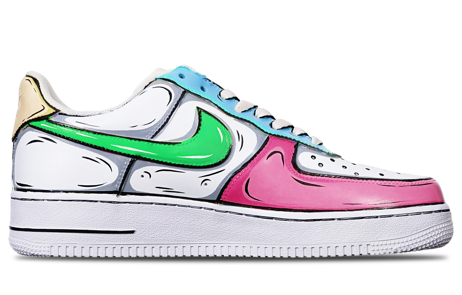 [Custom Shoes] (W) Nike Air Force 1 Low 'Red Blue Yellow Anime' 圖 2