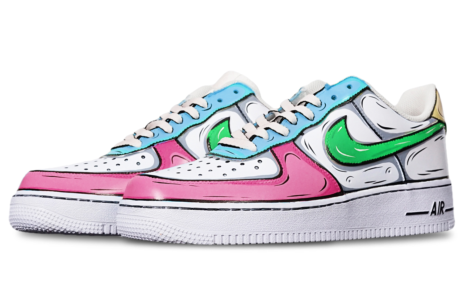 [Custom Shoes] (W) Nike Air Force 1 Low 'Red Blue Yellow Anime' 圖 3