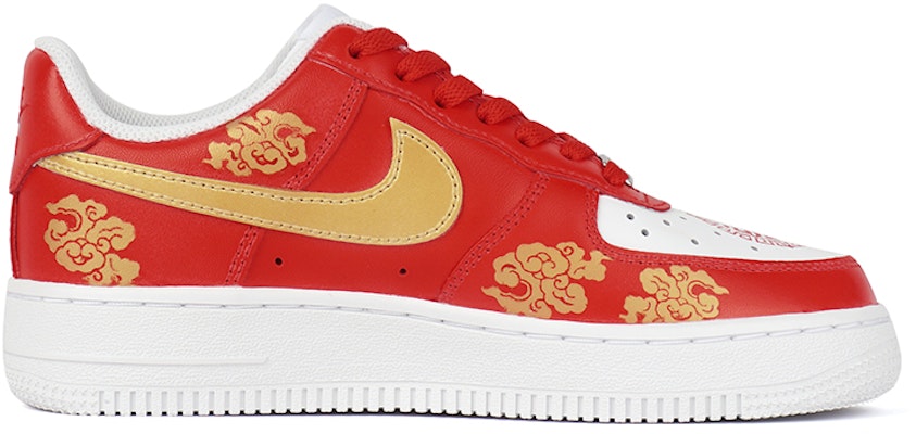 (W) 【定制鞋】耐克空军一号低帮 红金色 幸运云 DD8959-100(Team拾柒-女款低帮祥云婚鞋红金) Order (W) 【定制鞋】耐克空军一号低帮 红金色 幸运云 DD8959-100(Team拾柒-女款低帮祥云婚鞋红金)