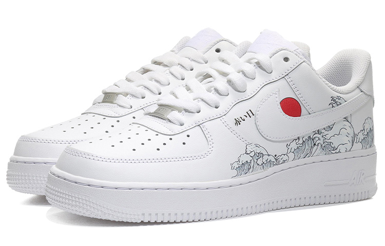 Lookbook (W) [Zapatillas Personalizadas] Nike Air Force 1 Low 'Ola de Sol Rojo' DD8959-100(Team10-旭日东升女纯白QD)