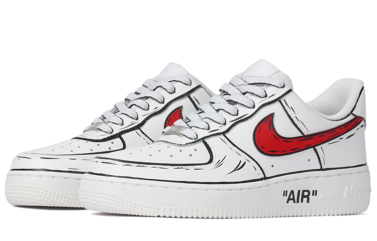 Lookbook (W) [Zapatos Personalizados] Nike Air Force 1 Low 'Señal Roja' DD8959-100(Team拾柒-女款低帮红色信号板鞋)