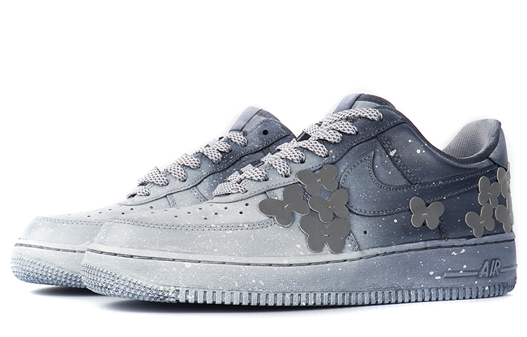 Lookbook (W) [Sepatu Kustom] Nike Air Force 1 Low 'Reflective Butterfly Abu-Abu' DD8959-100(Team拾柒-女款浸染蝴蝶满天星灰色)