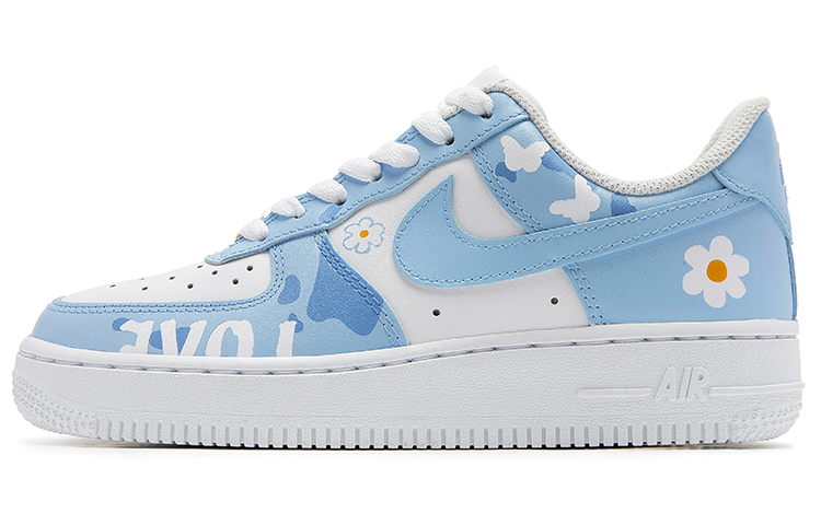 Buy (W) [Sepatu Kustom] Nike Air Force 1 Low 'Retro Girl Camo Grafiti Kupu Bunga Biru UNC' DD8959-100(TeanB-女款复古女孩北卡蓝)