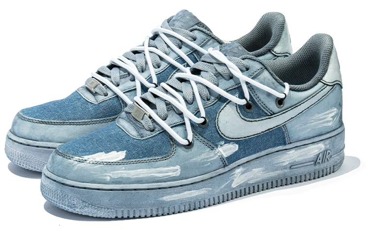 Lookbook (W) カスタムAF1 ロー レトロ解体ライトブルー DD8959-100(TeamB-女款涂鸦贴布H-BOX)